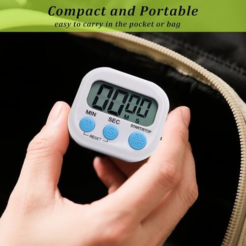 4 Pack Multi-Function Electronic Timer - Kitchen Timer,Magnetic Digital Timers,Big LCD Display, ON/Off Switch,Extensively Use in Cooking,Gym, Meeting, Classroom,Kitchen,Study,Work,Outdoor Activities