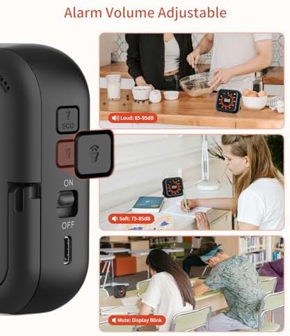 Digital Magnetic Visual Kitchen Timer, Up to 11H 59M Countdown & Count Up