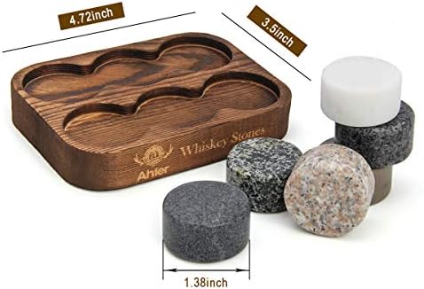 Whiskey Stones, Set of 6 Whiskey Chilling Stones, Reusable Ice Cubes, Whiskey Rocks - Perfect Whiskey Gifts for Men