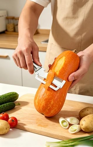 Vegetable Peeler Set with Julienne Peeler & Bottle Opener, Stainless Steel