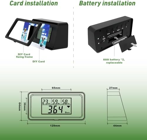 YOOREAL 9999 Days Digital Countdown Days Timer Count Down Days Timer with 10 Paper Cards Backlight alerts for Retirement Vacation Wedding Christmas New Baby Classroom Lab Kitchen Cooking (HM200B-NEW)