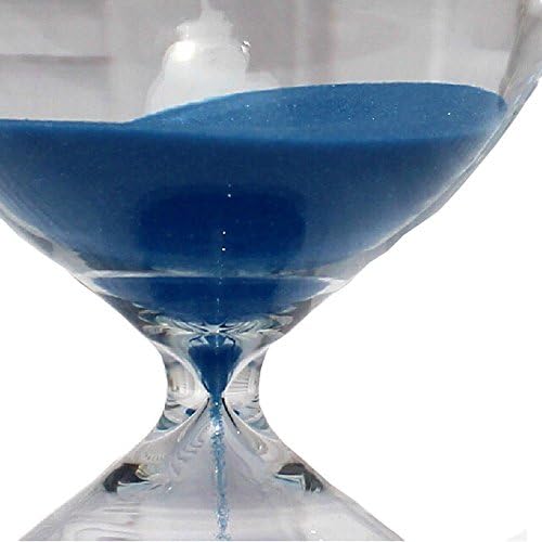 Large Fashion Colorful Sand Glass Sandglass Hourglass Timer Clear Smooth Glass Measures Home Desk Decor Xmas Birthday Gift (5 Minutes, Blue)