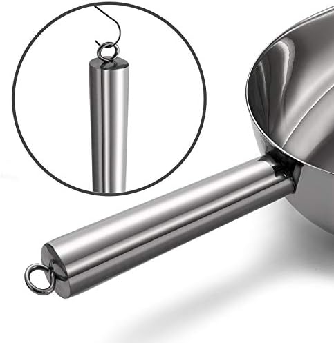 Cedilis Set of 4 Stainless Steel Ice Scoops, 8/12/16/24oz Metal Scooper for Freezer, Ice Machines, Pet Food, Flour, Candy, Coffee Beans, Dishwasher Safe