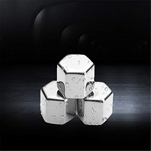 Stainless Steel Hexagon Shaped Whiskey Stones Set Reusable Chilling Rocks Ice Stones Gift for Whiskey Lovers