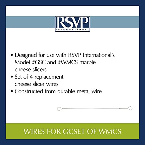 RSVP International Slicer Cut Cheese, Meats & Other Appetizers, GRY-5 or #WMCS, Replacement Wires for Green and White Marble (Pack of 2)