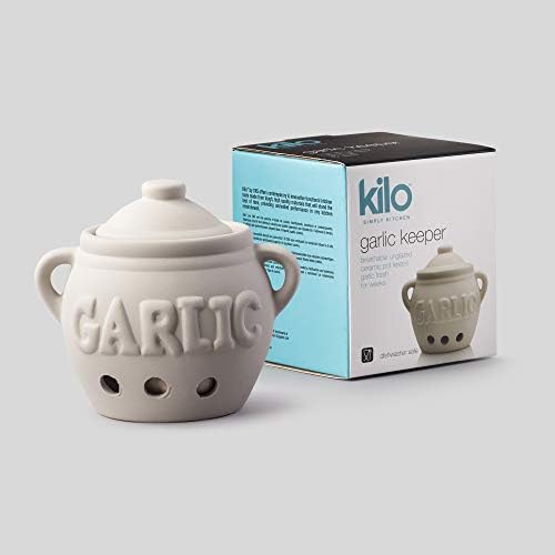 Kilo BA113 Classic Ceramic Garlic Storage Pot. 11cm, Beige, One Size