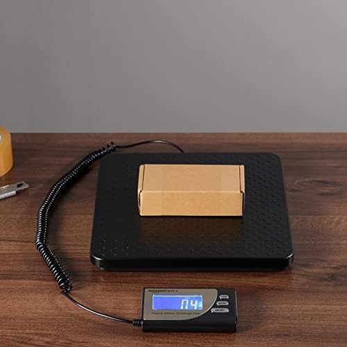 Amazon Basics Digital Shipping Postal Scale with Tare Function, Heavy Duty Weighing Platform, 660 lb Capacity, 1 Ounce Readability, Portable, Black