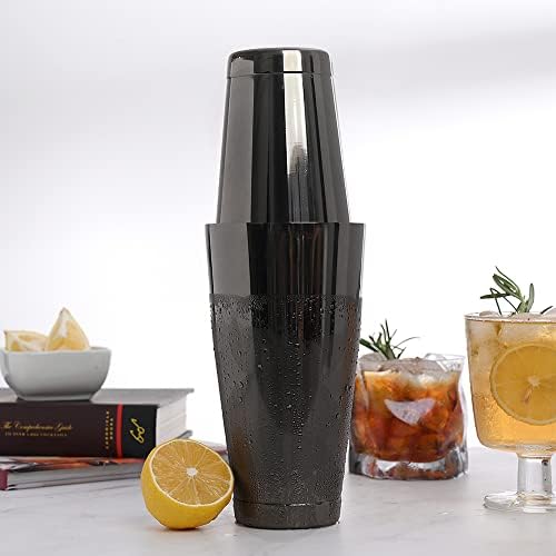 ETENS Boston Cocktail Shaker Black, Cocktail Shaker Tins Weighted, Bar Shaker Set Bartender Shakers for Bartending - Martini Shaker Stainless Steel Drink Mixer | Bar Tools Metal Shaking Tin | Gunmetal
