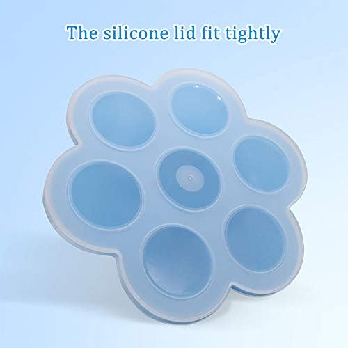 Webake Baby Food Freezer Trays with Lid, Silicone Ice Cube Popsicle Molds with 7 Ice Pop Sticks, Egg Bites Molds Set of 2 for Instant Pot Accessories 3,5,6 qt Pressure Cooker