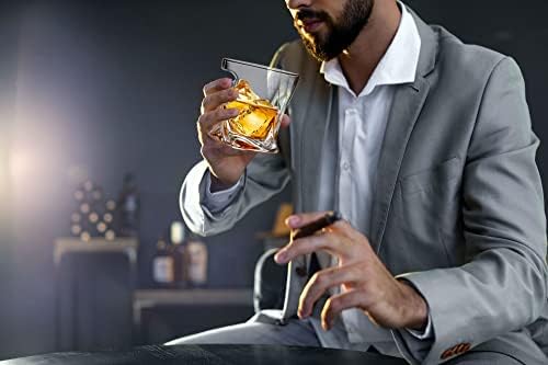 Whiskey Glass Gift Set - Bourbon Whiskey Stones Gift Set - Rocks Whisky Chilling Stones - Scotch Glassess Gift in Wooden Box - Wisky Stones Set - Burbon Gifts for Men Dad for Birthday Fathers Day