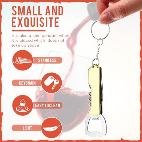Ziliny 24 Pcs Wine Bottle Opener Keychains Bulk Corkscrew, Mix Color