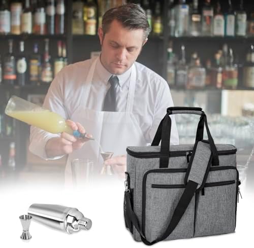Bartender Bag, Bartender Kit Travel Bag for Cocktail Shaker Set