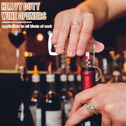 Ziliny 24 Pcs Wine Bottle Opener Keychains Bulk Corkscrew, Redwood Color