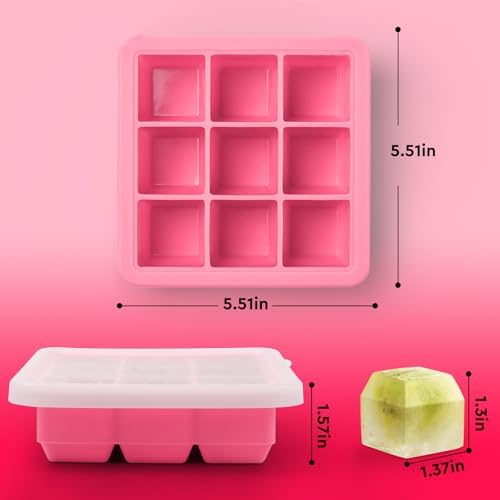 Small Ice Cube Trays for Freezer, Silicone Ice Cube Tray with Lid