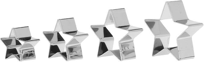 THUN, Set of 8 Star Cookie Cutters, Stainless Steel, Christmas Surprises Collection, Cookie Cutters for Collection, Christmas Gift Idea, 15.7 x 15.8 cm