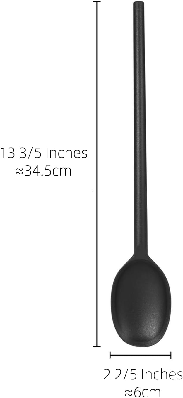 Silicone Cooking Spoon Set, High Heat Resistant Stiff Mixing Spoon, Extra Long Large Kitchen Utensil for Stirring, Mixing and Serving, 13.6 Inches, 4pack