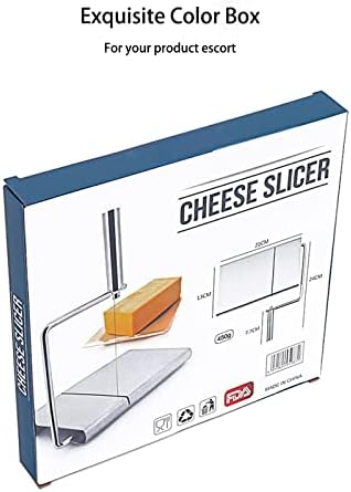 Cheese Slicer with Scale Stainless Steel Cheese Cutter with 6 Wires Butter Metal Cutting Board Vegetables Sausage Ham Herbs Food Multipurpose Kitchen Cutting Gadgets
