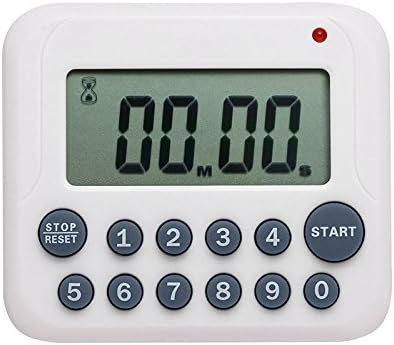 Evany Digital Kitchen Timer Magnetic Countdown Up Cooking Timer Clock with Magnet Back and Clip, Loud Alarm, Large Display Minutes and Seconds Directly Input-White