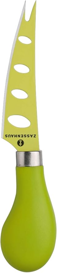 Zassenhaus Colorful Cheese Knife Set - 4-Piece, 4.5in Assorted Handles - Hard Knife, Slicer & Spreader