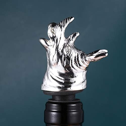 Zinc Alloy Rhino Head Bottle Stopper Wine Pourer for Oktoberfest
