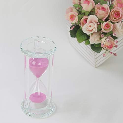 60 Minutes Hourglass Timer,Crystal Sand Timer Carving Surface,Hourglass for Kitchen Office Desk Coffee Table Book Shelf Cabinet Home Decor Birthday Gift Box Package,2 Color (Romantic Pink)