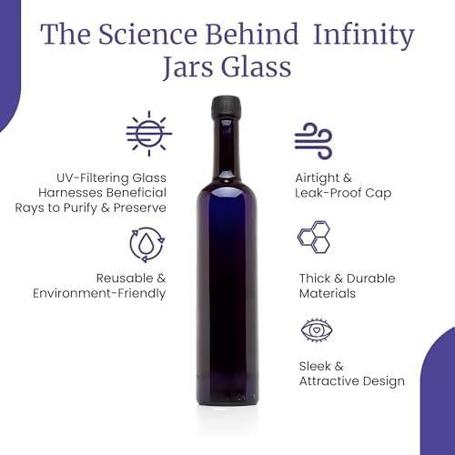 Infinity Jars Black Ultraviolet Long Neck Glass Oil Bottle 500Ml (17 fl oz) Miron Water Dispenser bottle airtight leakproof, water, Olive Oil Cruet, Used in Kitchen, Amber glass bottle 3-Pack