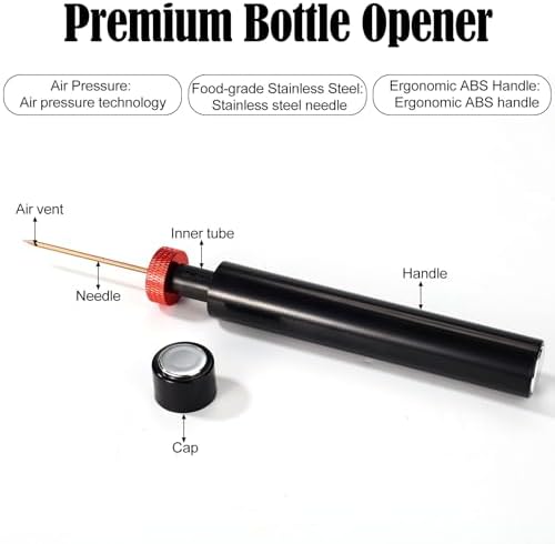 2pcs Wine Openers, 2026 New Portable Needle Type Wines Bottle Openers Air Pressure Cork Remover Corkscrew for Home Travel Party Essential Accessories