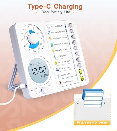 Herloreen Visual Timer for ADHD, Chore Chart & Task Planner for Kids,Adults