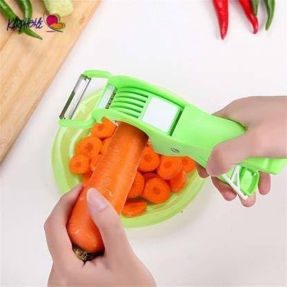2 in 1 Vegetable Fruit Cutter Multi Blade Stainless Steel 5 Blade Veg Cutter Bhindi Cutter Multi Cutter