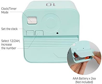 mooas Multi Clock Time Cube Timer, Alarm, Backlight, Productivity (White)