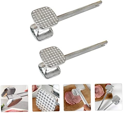 MAGICLULU 2 pcs Heavy Duty Meat Tenderizer Tool Dual Sided Meat Mallet Hammer for Tenderizing Steak Chicken and Fish with Comfortable Grip Handle for Kitchen Use
