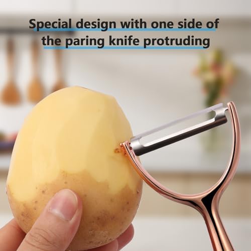 LIIGEMI Y Peeler with Practical Bud Remover, Durable Stainless Steel Blade for Daily Vegetable Peeling