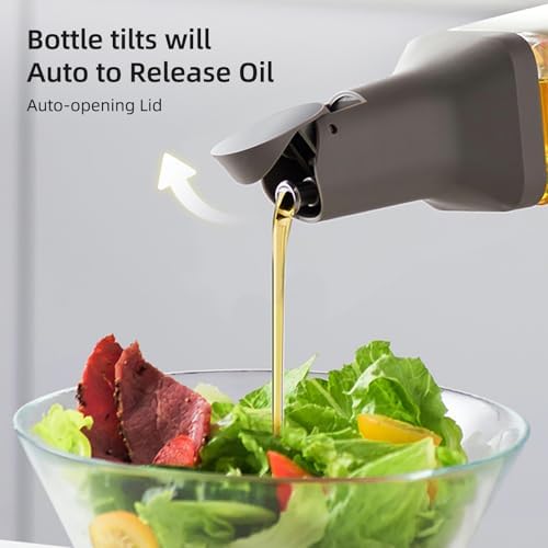2 Set 550ml Glass Olive Oil Dispenser Bottle(White)