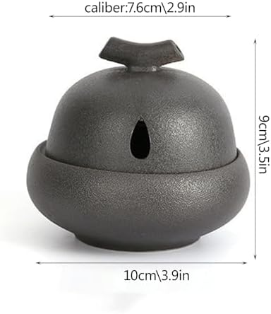 LUNCHS Matte Glaze Garlic Keeper for Counter Countertop Storage Ceramic Jars Garlic Holder Give it to a Friend Who Owns a Restaurant Garlic Container, Black, djdrtjtydkjtyk45154854