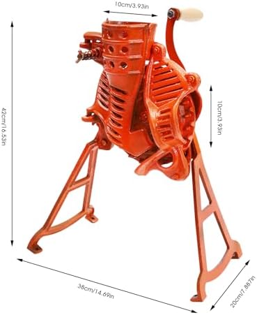 Corn Sheller Hand Crank, Heavy Duty Corn Cob Stripper Shelling Machine, Hand Corn Sheller with Wooden Handle, Manual Quick Corn Cob Stripper Tool for Home Use (Orange)