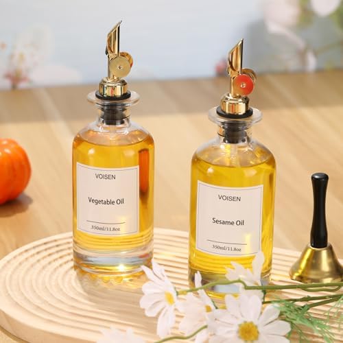 VOISEN Olive Oil Dispenser Bottle for Kitchen, Glass Oil Bottle Set of 6