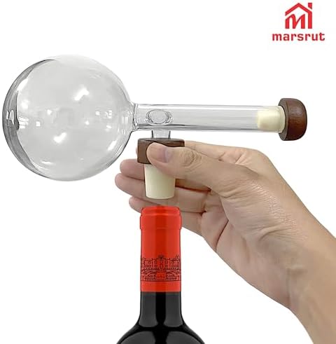 Aireador De Vino, Wine Aerator Decanter Decantador, Quick Wine Pourer, Clear Transparent Glass Style, Accessories for Bottle Whisky for Birthday Home Gatherings Fathers Gifts, No Drip