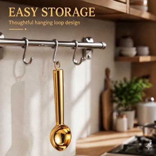 Snailhouse Ice Cream Scoop, Heavy Duty Stainless Steel Ice Cream Spoons Scooper for Cookie Dough, Gelato, Sorbet, Almond, Gold