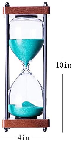SAMLONG Large Hourglass Timer 30 Minute, Decorative Wooden Sandglass, Green