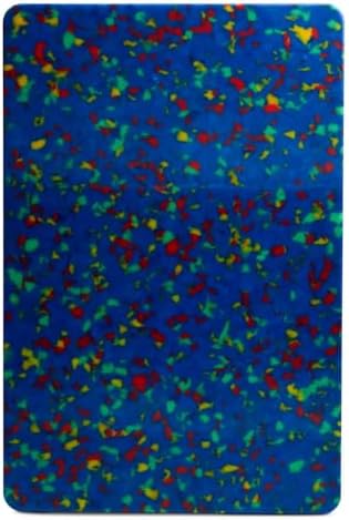 Core Kitchen Rainbow Confetti on Blue 12 x 18 Inch Recycled Plastic Charcuterie Platter Chopping Cutting Board with Non-Slip Footing, Kitchen Display Tray, 46374
