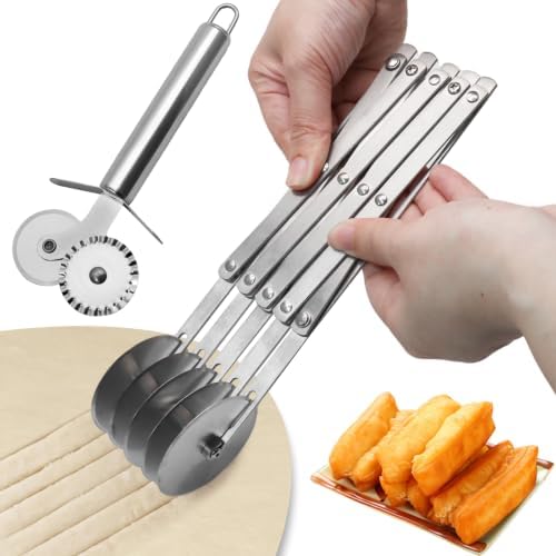 5-Wheel Pastry Cutter, Expandable Stainless Steel, 2-Pack