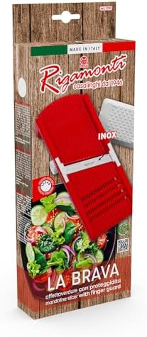 Rigamonti La Brava-Adjustable Thickness Blade Vegetable Slicer Red, Stainless Steel ONE