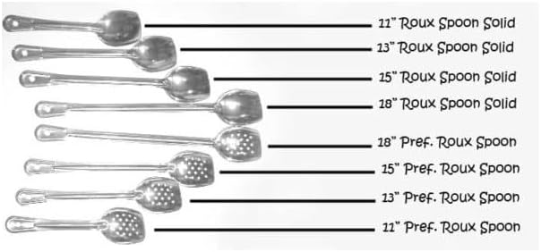 Cajun Classic Left Handed Roux Spoon - 7036, 15" Slanted, Stainless Steel, 1 Piece
