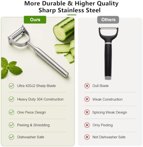 304 Stainless Steel Julienne Peeler