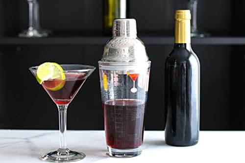 14 oz Recipe Glass Cocktail Shaker With Strainer Top - Includes 6 Cocktail Drink Recipes (Hip Hop Theme)