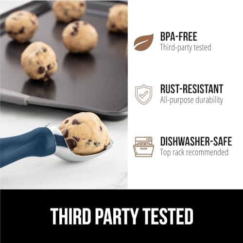 GORILLA GRIP® Heavy Duty Ice Cream Scoop, Professional Scooper, Blue