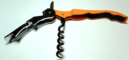 Soft Velvet Touch Waiters Double Hinge Corkscrew Wine Key Bottle Opener (Orange)