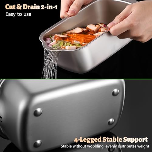 10 in1, 8 Blade Vegetable Chopper Food Grade Stainless Steel, Onion Mincer, Cutter, Dicer, Egg Slicer with Container, French Fry Cutter Potato Slicer, Home Essentials, Salad Chopper (Print Silver)