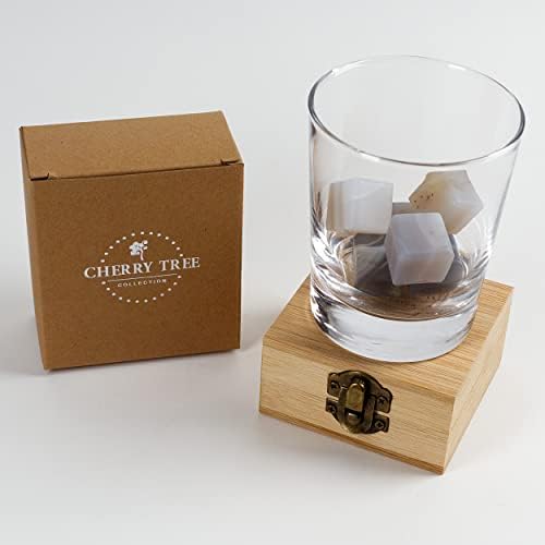Cherry Tree Collection Botswana Agate Whiskey Stones, Natural Gem Set of 6