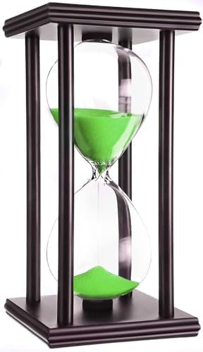 hourglas Sand Timer 60 Minutes Desktop Decorations Reloj de Arena ampulheta Sandglass(Green Sand, 8 inch)
